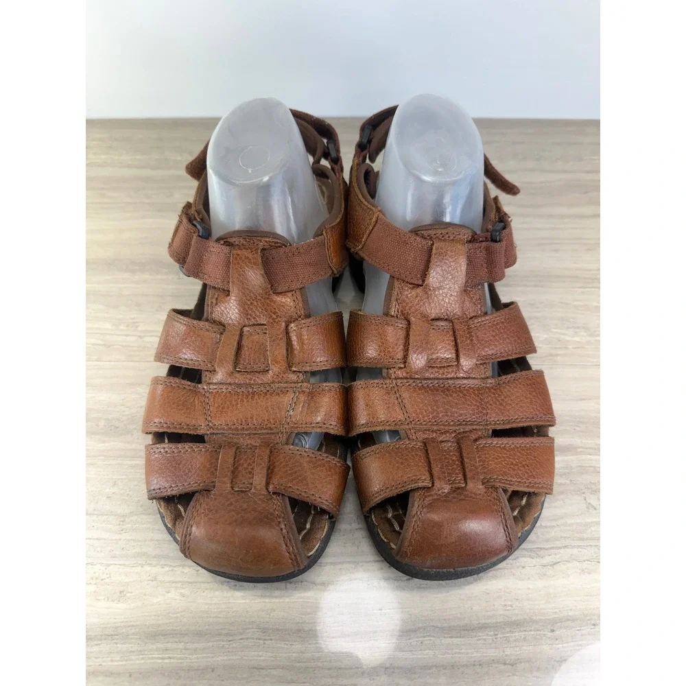Earth Spirit Mens 10.5 Fisherman Sandals 2513270 Brown Leather Strappy Comfy